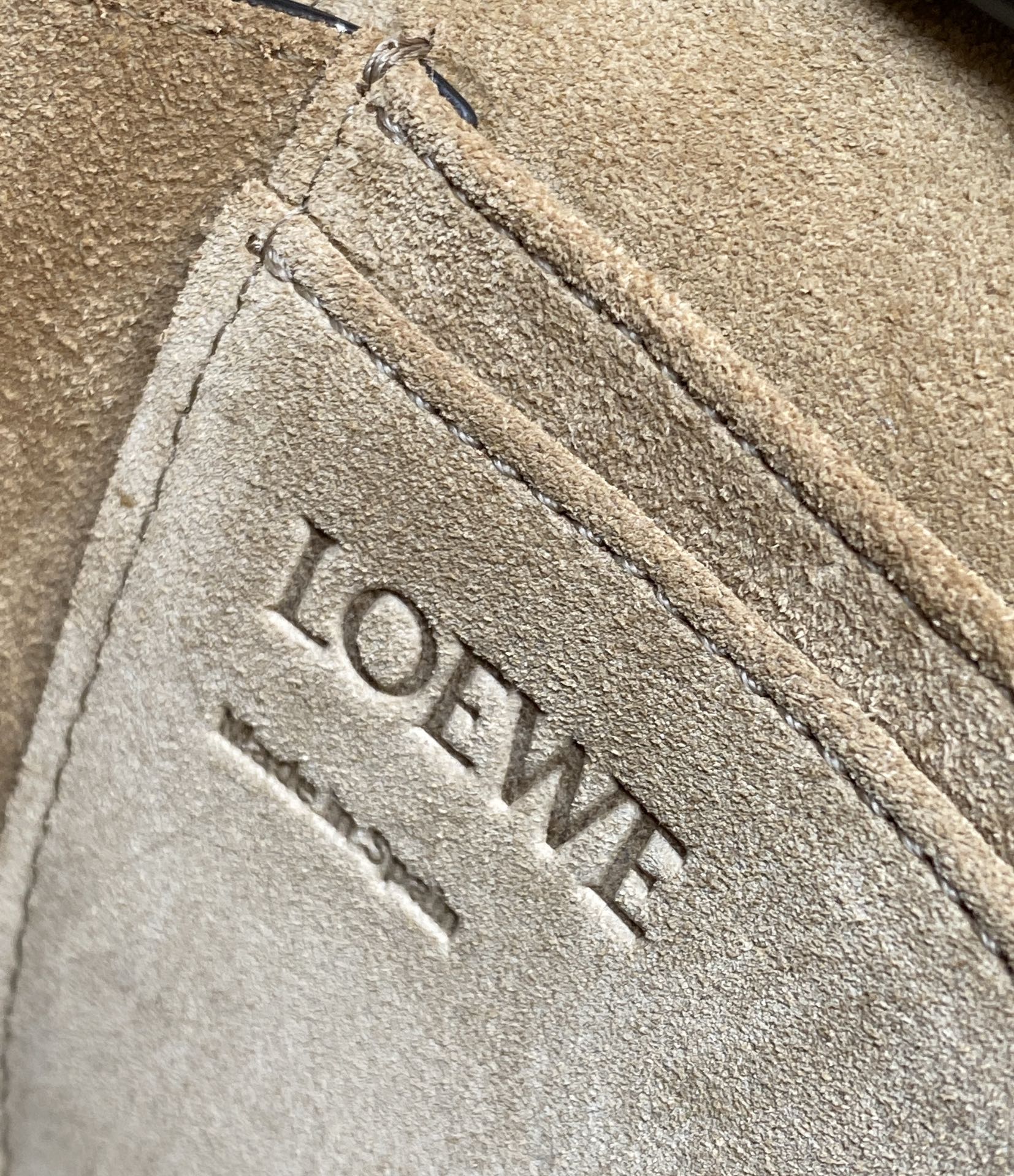 Loewe Mini Gate Dual Bag in Soft Calfskin and Jacquard Dark Chocolate